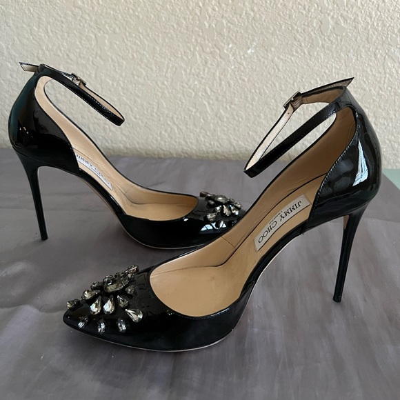 Jimmy Choo Lucy Mix Crystal D’Orsay Pumps Shoes 38.5 - Picture 3 of 15